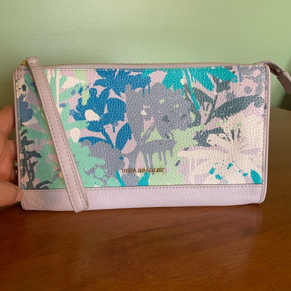 Vera Bradley Leather Wallet in Camofloral Gray